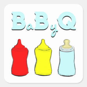 Sticker Carré BBQ baby shower