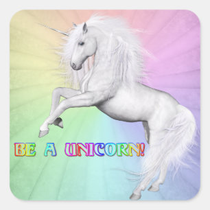 Sticker Carré BE Unicorn