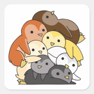 Sticker Carré Bear Brotherhood Flag Pride Lgbtq Cute Penguin