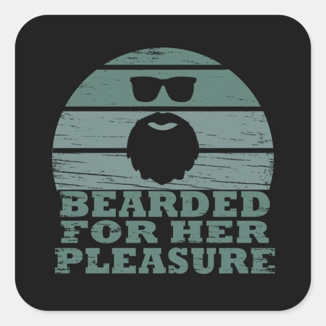 Sticker Carré Bearded cite drôle barbe dire cadeaux (Devant)