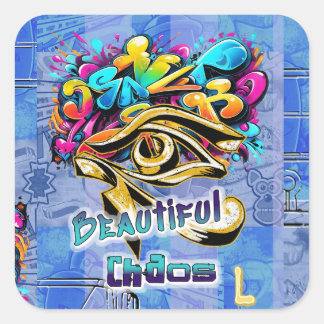 Sticker Carré Beau Chaos, 3x3 po