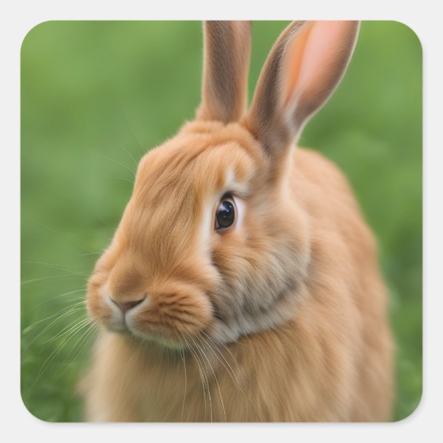 Sticker Carré Beau lapin (Devant)