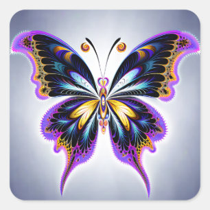 Sticker Carré Beau Papillon