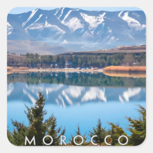 Sticker Carré Beau paysage naturel du Maroc Marrakech