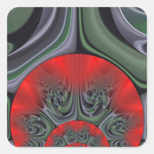 Sticker Carré Beau Rouge Aurora Art Imprimer