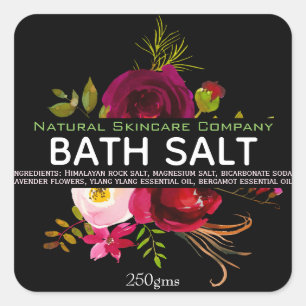 Sticker Carré Beau sel de bain fleuri