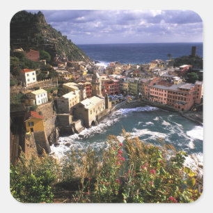 Sticker Carré Beau village de Vernazza dans les Cinque