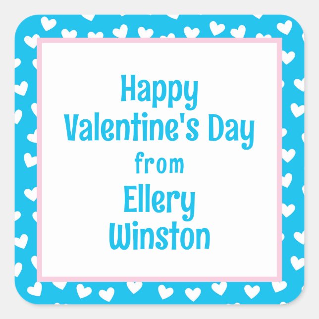 Sticker Carré Beaucoup de coeur classe Saint Valentin (Devant)