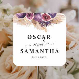 Sticker Carré Beauté Branchée Figs Violets & Pampas