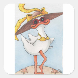 Sticker Carré Beauté de plage