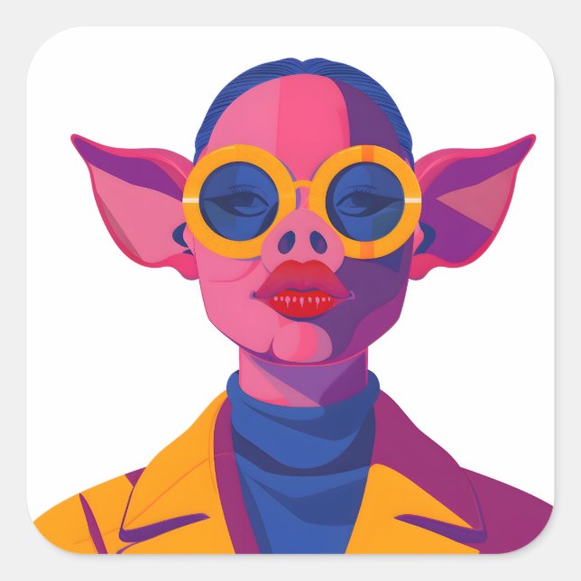Sticker Carré Beauté porcine (Devant)