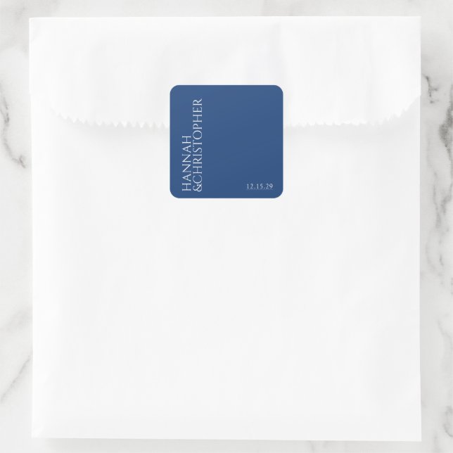 Sticker Carré Beautiful Blue Wedding (Sac)
