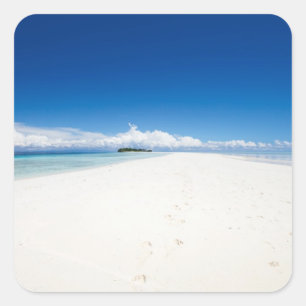 Sticker Carré Beautiful white sables beach and turquoise ocean