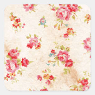 Sticker Carré Beaux roses vintages et autres fleurs