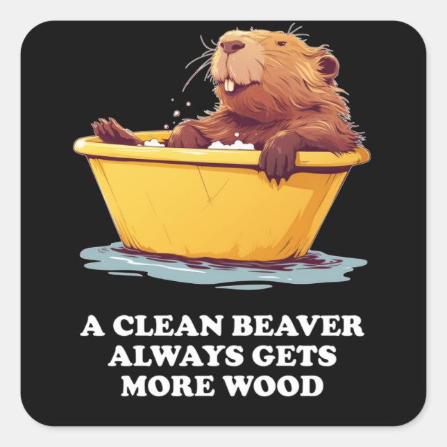 Sticker Carré Beaver Lover (Devant)