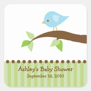 Sticker Carré Bébé Bleu Baby shower Carré Sticker!
