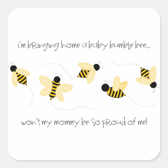 Sticker Carré Bébé Bumble Bee (Devant)
