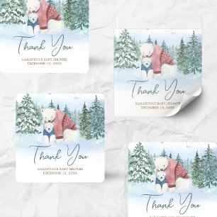Sticker Carré Bébé d'hiver Il fait froid dehors Baby shower