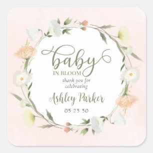 Sticker Carré Bébé en fleurs Baby Sprinkle Wildflower Merci