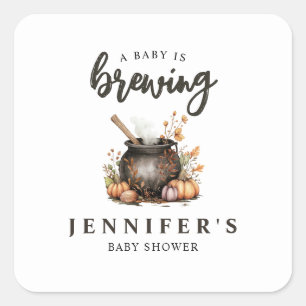 Sticker Carré Bébé est en préparation Fête prénatale d'Halloween