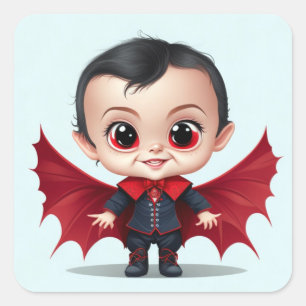 Sticker Carré Bébé mignon Dracula