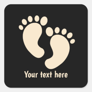 Sticker Carré Bébé pieds noirs bronzage cool
