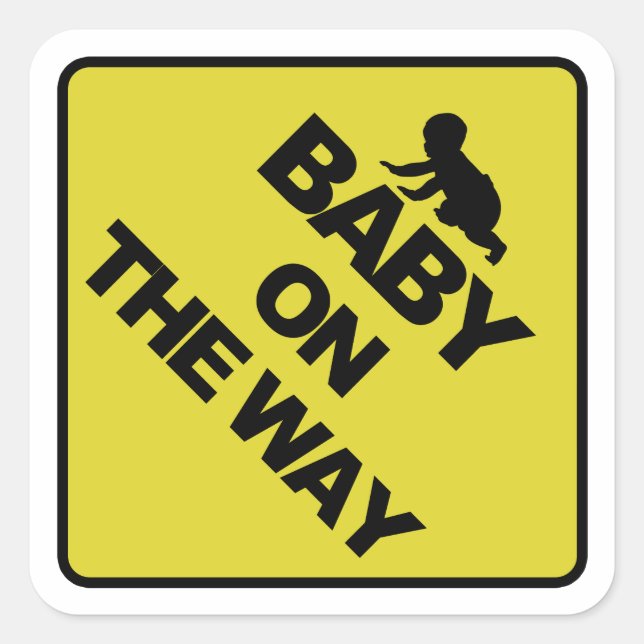Sticker Carré Bébé sur le chemin (Devant)