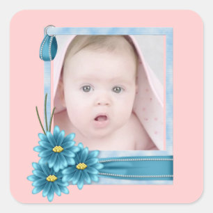 Sticker Carré Bébés 1er Noël nouvelle photo bébé