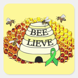 Sticker Carré Bee-Lieve Lyme Maladie Sensibilisation