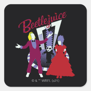Sticker Carré Beetlejuice   Mariage de Beetlejuice & Lydia