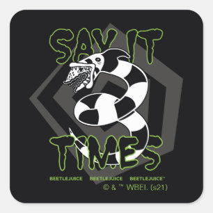 Sticker Carré Beetlejus   Dites-Le 3 Fois