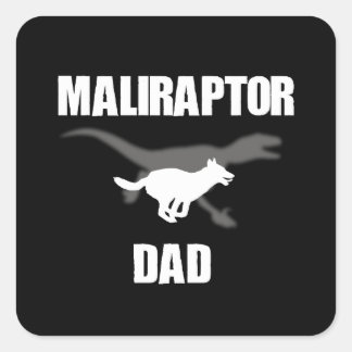 Sticker Carré Belge Malinois Velociraptor