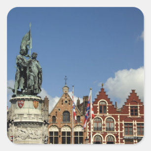 Sticker Carré Belgique, Brugge (aussi appelé Brug ou Bruge). UNE