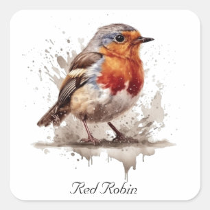Sticker Carré Bélier rouge mignon personnalisable