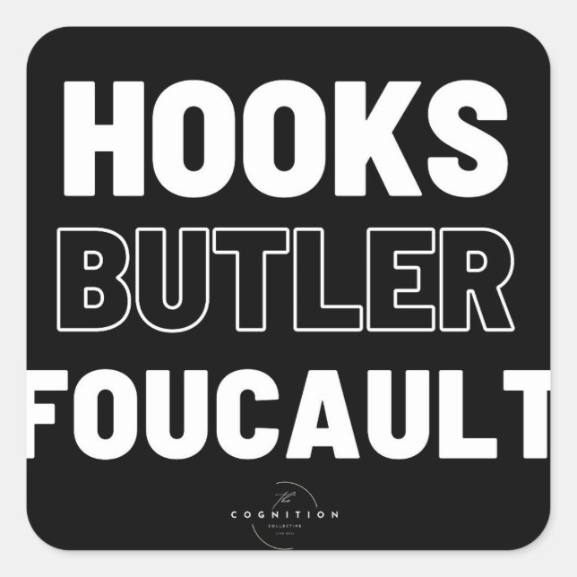Sticker Carré bell hooks, Judith Butler, Michel Foucault (Devant)