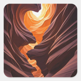 Sticker Carré Belle Antelope Canyon Nation Navajo