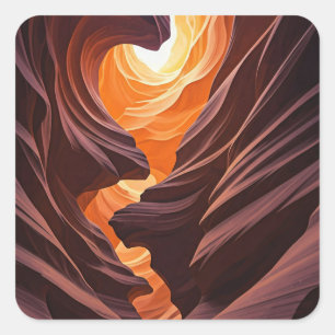Sticker Carré Belle Antelope Canyon Nation Navajo
