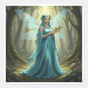 Sticker Carré Belle Décembre Turquoise Fairy