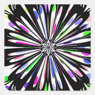 Sticker Carré belle fleur mandala design