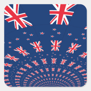 Sticker Carré Belle Nouvelle-Zélande Drapeau Art Design