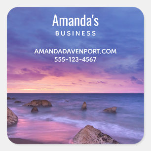 Sticker Carré Belle Sunset Coastal Photo Business