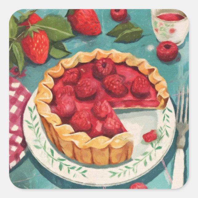 Sticker Carré Belle tourte Berry (Devant)