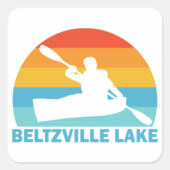 Sticker Carré Beltzville Lake Pennsylvanie Kayak (Devant)