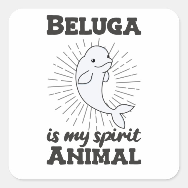 Sticker Carré Béluga Baleine Animaux mignons Pour Enfants (Devant)