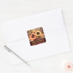 Sticker Carré Bénédiction de tournesol Gratitude Thanksgiving