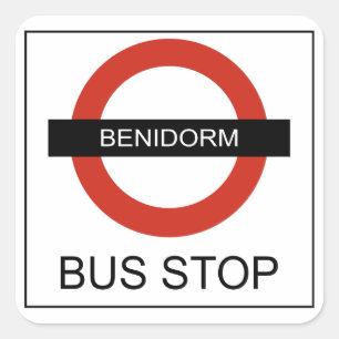 Sticker Carré Benidorm Bus Stop