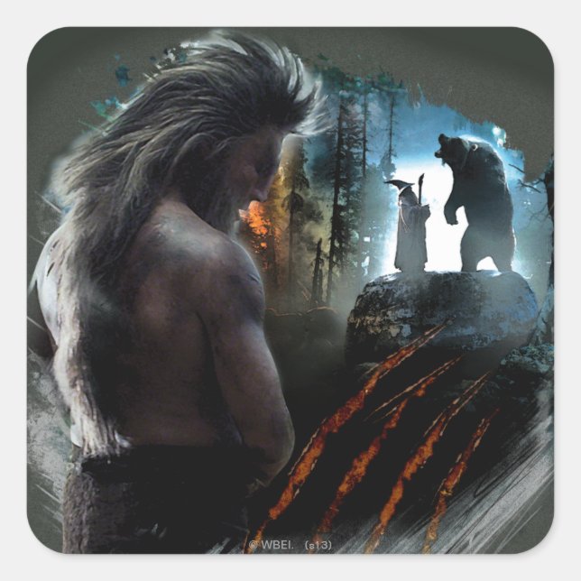 Sticker Carré BEORN™ Et Gandalf Graphique (Devant)