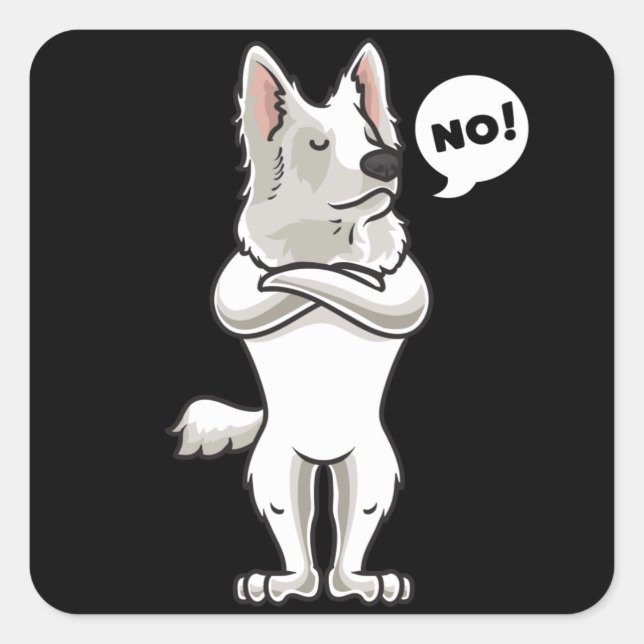 Sticker Carré Berbère Berger Blanc Suisse (Devant)