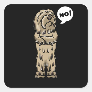 Sticker Carré Bergamasco berger chien têtu