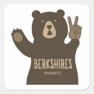 Sticker Carré Berkshires Massachusetts Ours de la paix